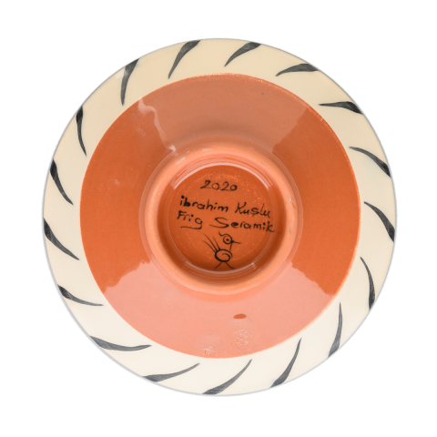 Selçuklu Stilize Kuş Desenli Figüratif Kase (16cm)