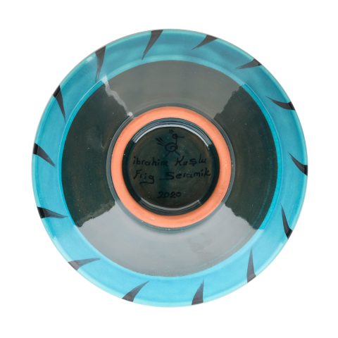 Selçuklu Geometrik Tasarımlı Turkuaz Kase (16cm)