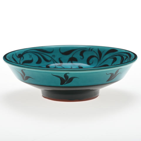 Selçuklu Balık ve Çiçek Desenli Kase (22cm)