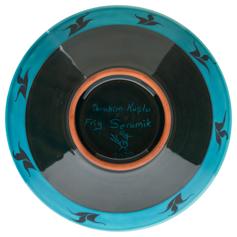 Selçuklu Balık ve Çiçek Desenli Kase (22cm)