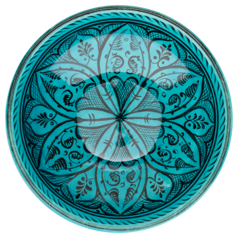 Selçuklu Yaprak ve Geometrik Desenli Kase (22cm)