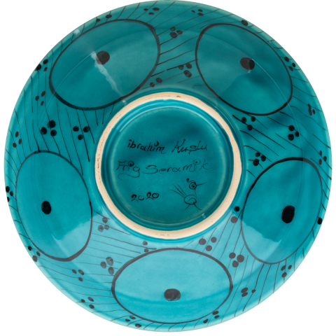 Selçuklu Stilize Çiçek ve Yazıtlı Kase (22cm)