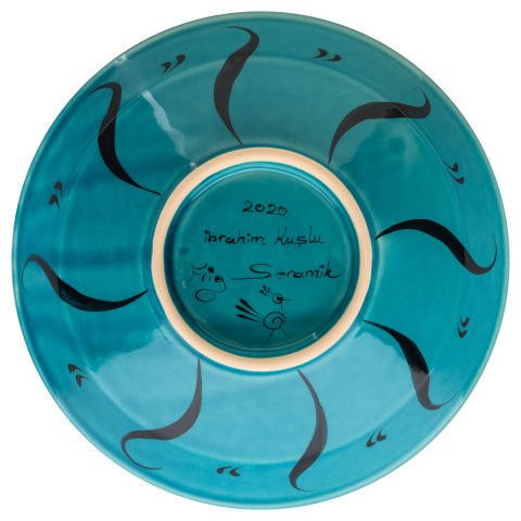 Beylikler Dönemi Figüratif Turkuaz Kase (22cm)