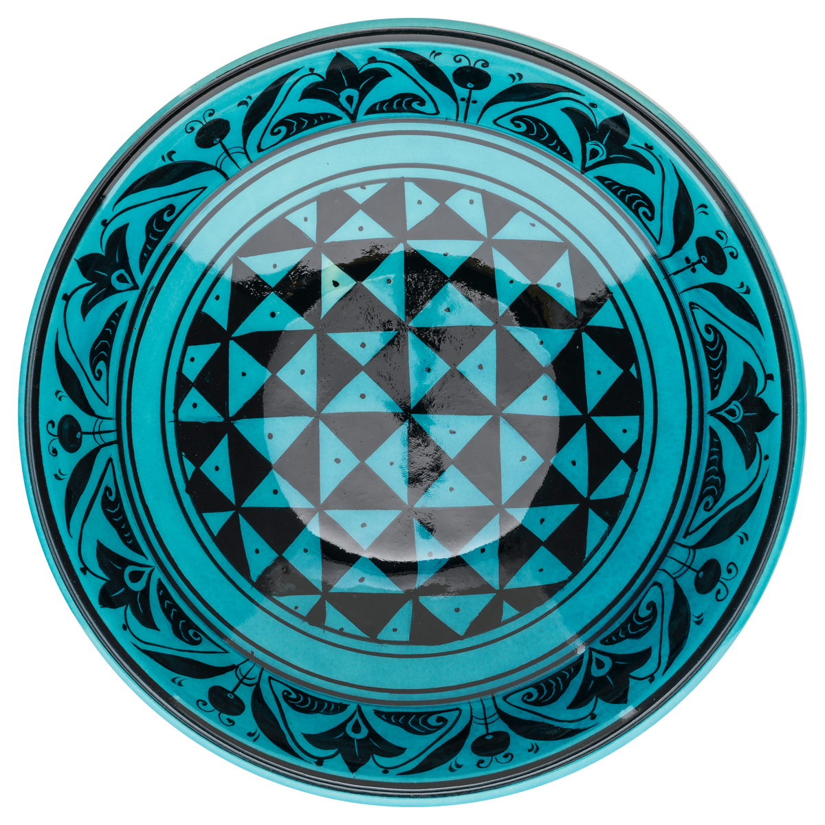 Beylikler Dönemi Figüratif Turkuaz Kase (22cm)