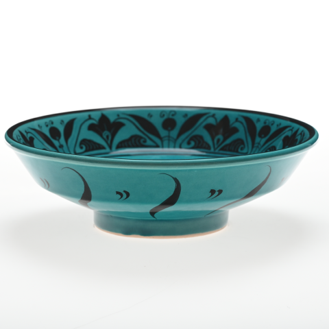 Beylikler Dönemi Figüratif Turkuaz Kase (22cm)