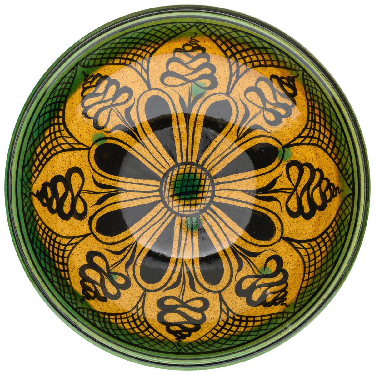 Beylikler Dönemi Stilize Çiçek Desenli Kase (22cm)