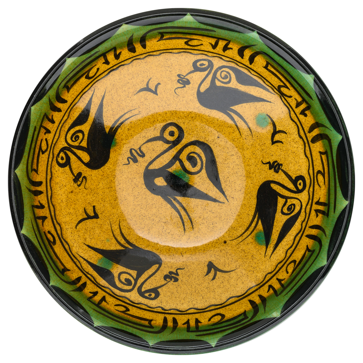 Selçuklu Stilize Kuş Desenli Kase (22cm)