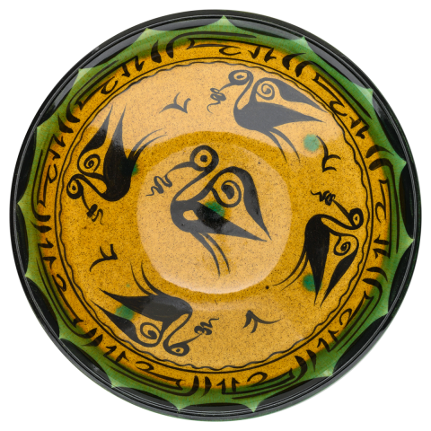 Selçuklu Stilize Kuş Desenli Kase (22cm)