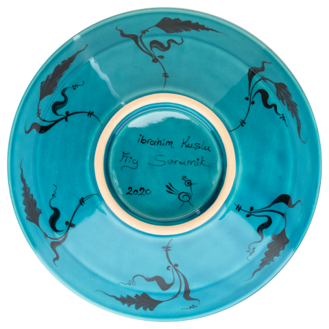 Selçuklu Çiçek Motifli Tavus Kuşlu Kase(22cm)