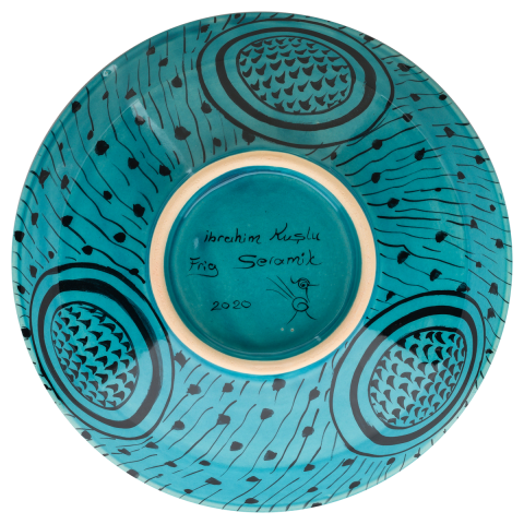 Selçuklu Doğa Tasvirli Kuş Desenli Kase (22cm)