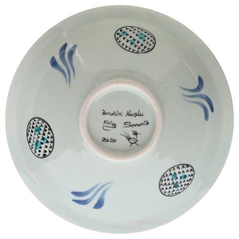 Beylikler Dönemi Lotus Çiçekli Radyal Desenli Tabak 23cm