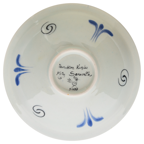 Beylikler Dönemi Radyal ve Balık Desenli Tabak 23cm