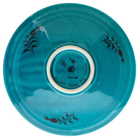 Selçuklu Balık ve Nar Desenli Çukur Tabak 23cm