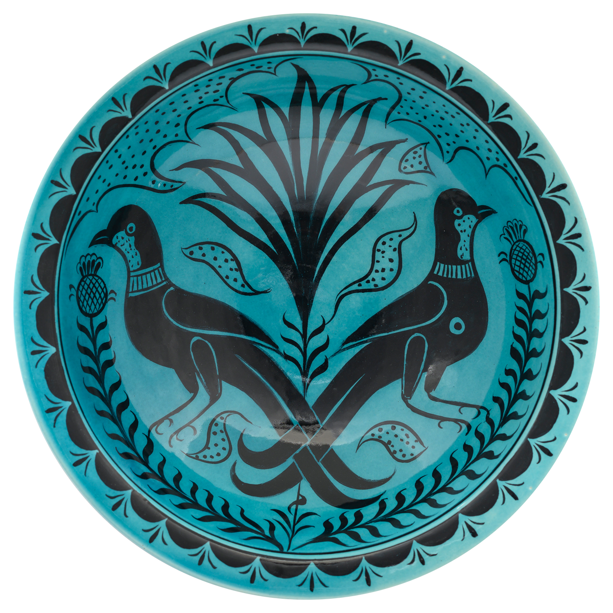 Selçuklu Hayat Ağaçlı Çift Kartal Desenli Tabak 23cm