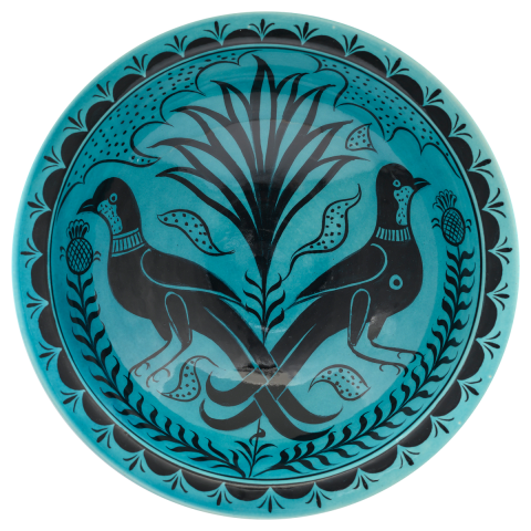 Selçuklu Hayat Ağaçlı Çift Kartal Desenli Tabak 23cm