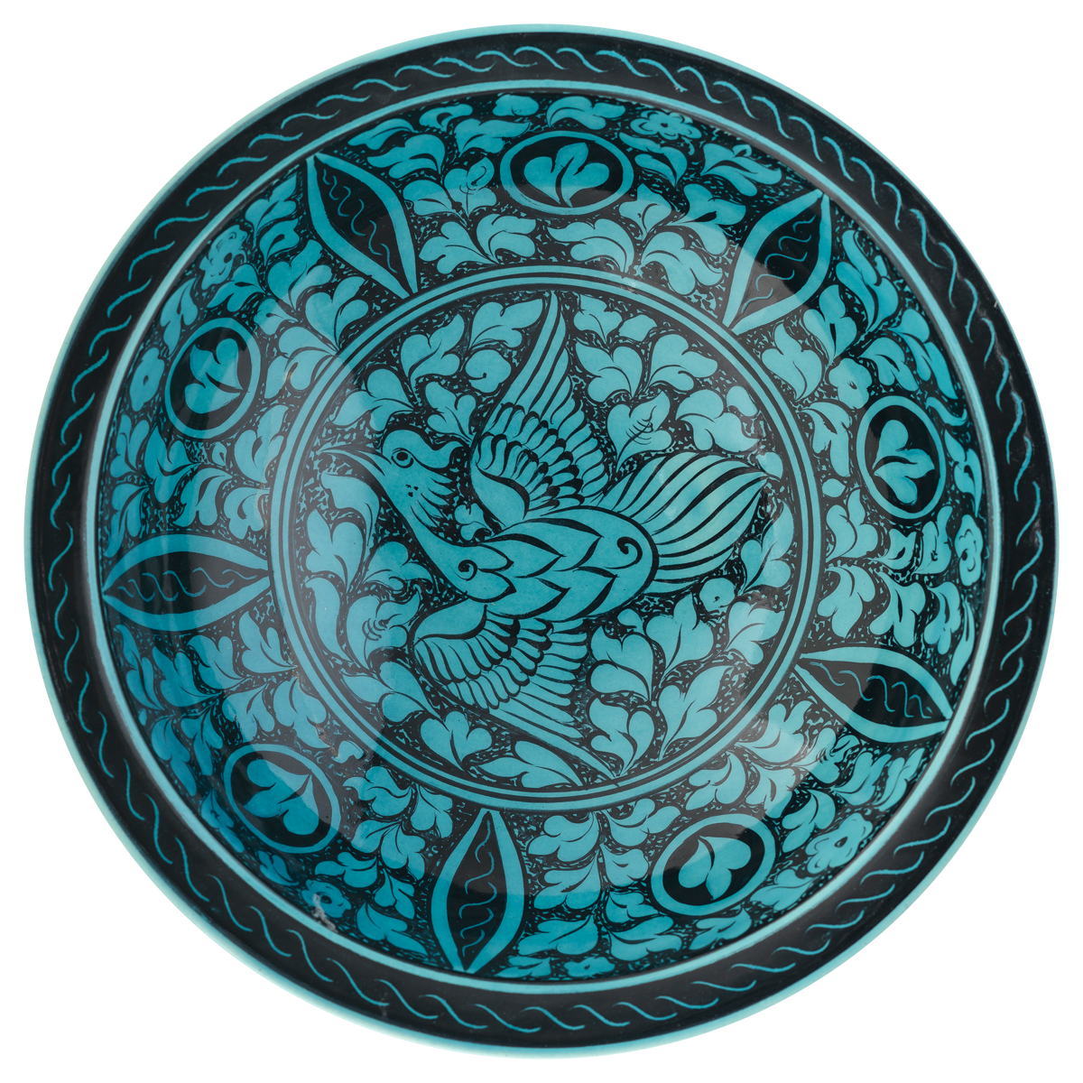 Selçuklu Doğa Tasvirli Kuş Desenli Çukur Tabak (23cm)