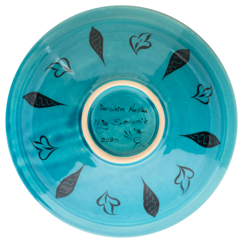 Selçuklu Doğa Tasvirli Kuş Desenli Çukur Tabak (23cm)