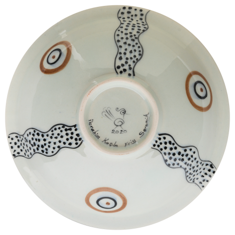 Selçuklu Stilize Kartal Desenli Çukur Tabak (23cm)