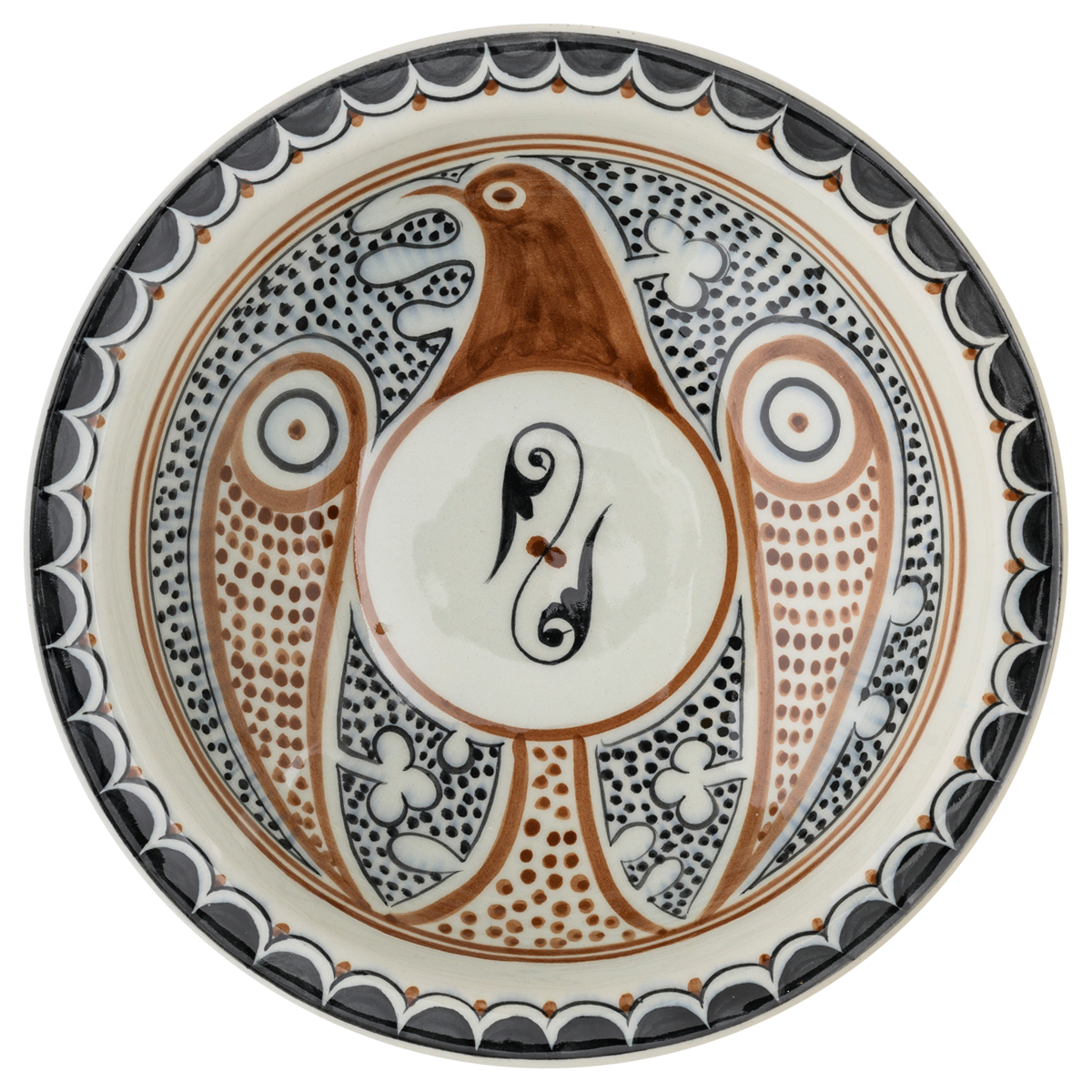 Selçuklu Stilize Kartal Desenli Çukur Tabak (23cm)