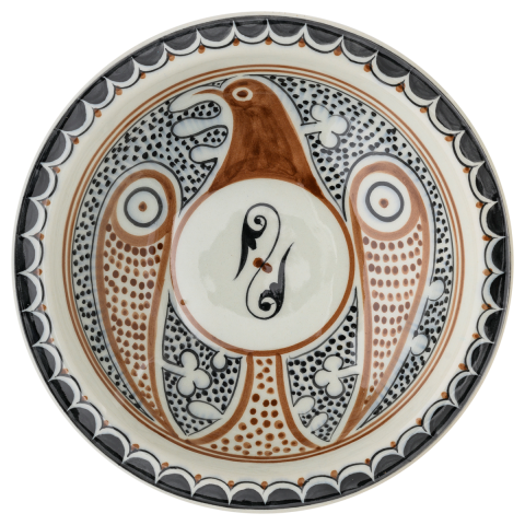 Selçuklu Stilize Kartal Desenli Çukur Tabak (23cm)