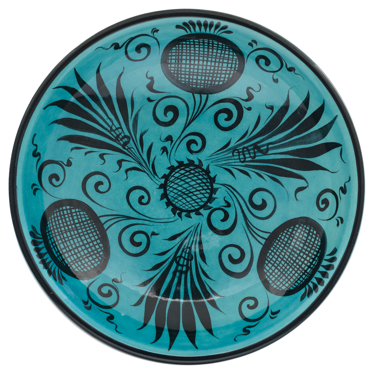 Beylikler Dönemi Yaprak ve Nar Desenli Tabak (23cm)