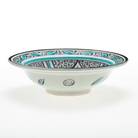 Selçuklu Dört Yollu Yonca Desenli Kenarlı Tabak (19cm)