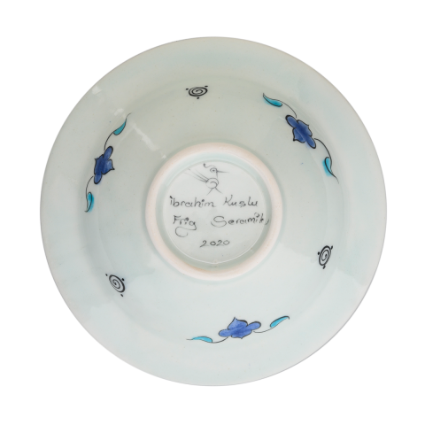 Selçuklu Yapraklı Salyangoz Desenli Kenarlı Tabak (19cm)