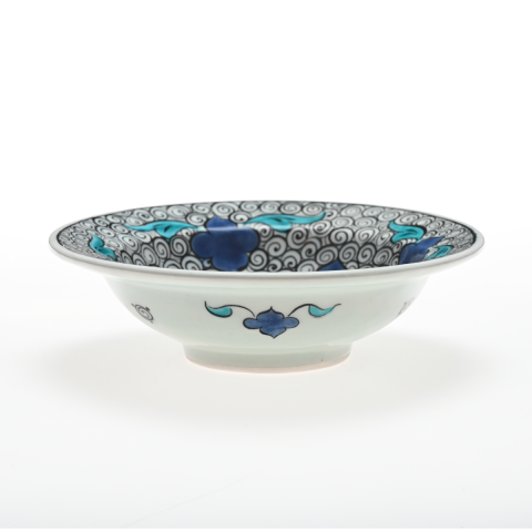 Selçuklu Yapraklı Salyangoz Desenli Kenarlı Tabak (19cm)