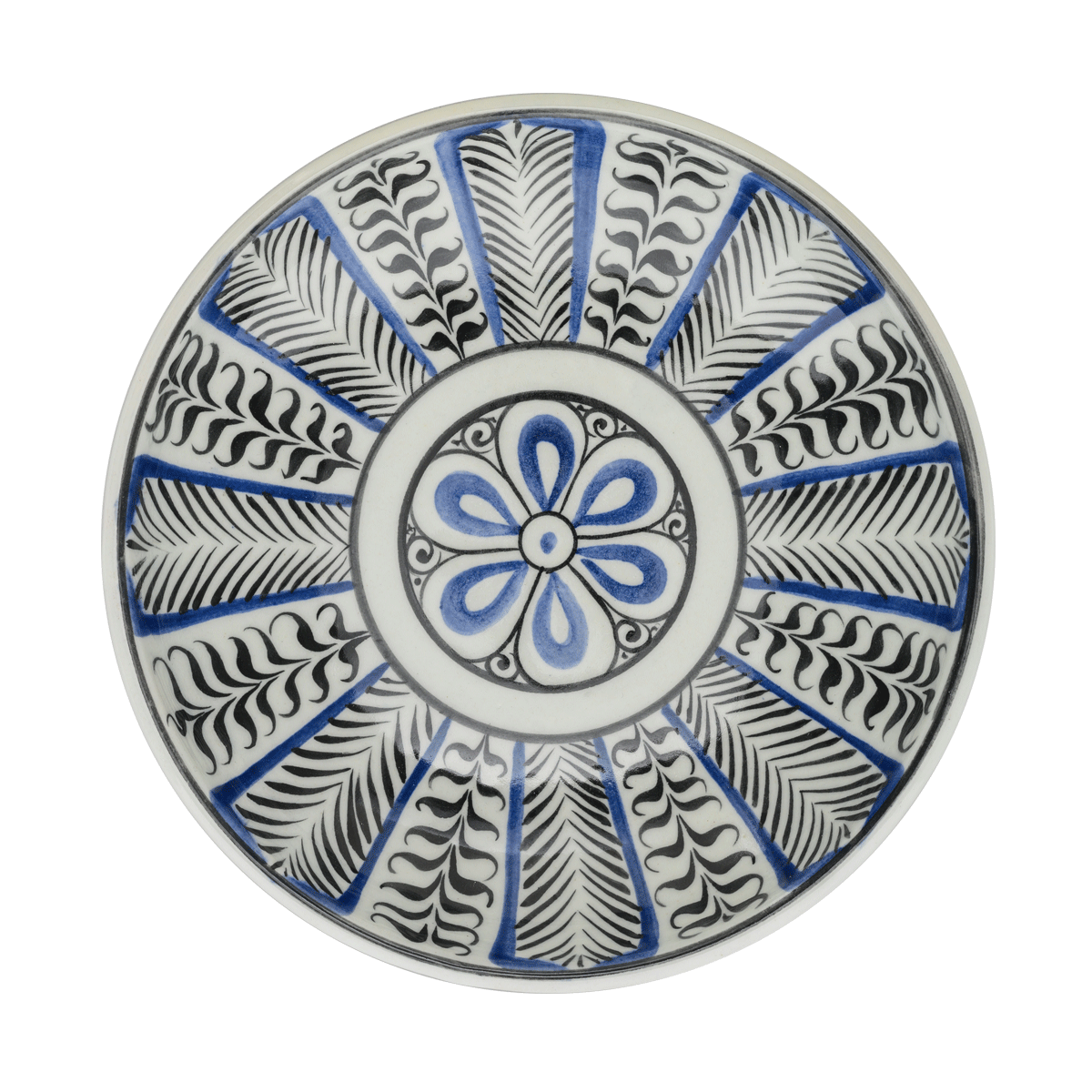 Selçuklu Çiçek Desenli Kenarsız Tabak (19cm)