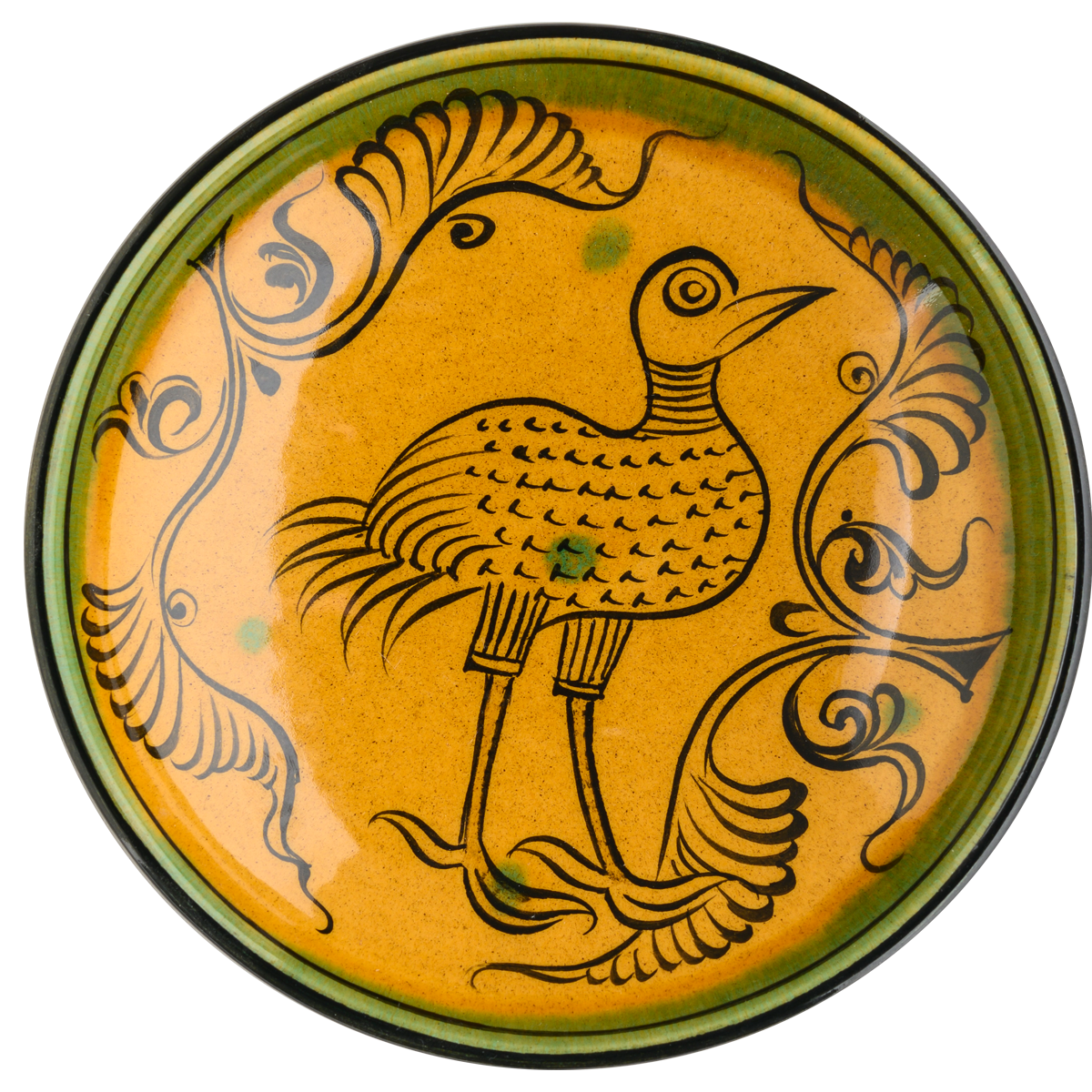 Selçuklu Yavru Kartal Desenli Kenarsız Tabak (19cm)