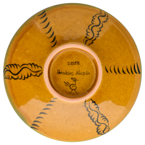 Selçuklu Yavru Kartal Desenli Kenarsız Tabak (19cm)