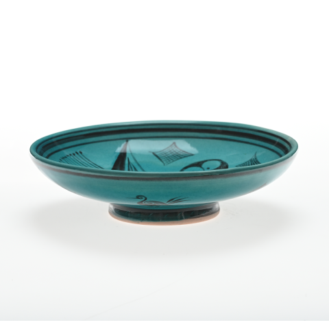 Selçuklu Selvili Kuş Desenli Kenarsız Tabak(19cm)