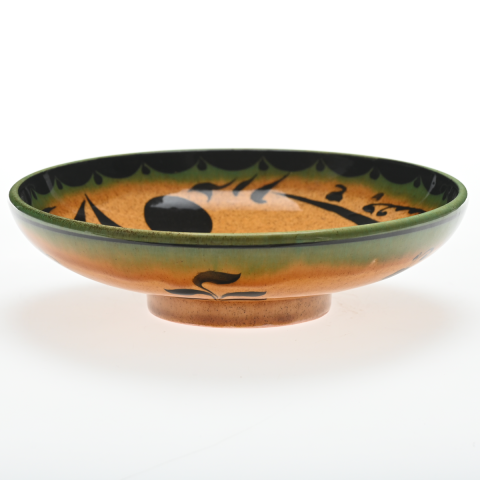 Selçuklu Kuş Desenli Kenarsız Tabak (19cm)