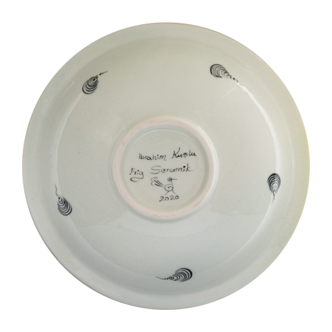 Beylikler Dönemi Salyangoz Zeminli Çiçek Demetli Tabak (23cm)