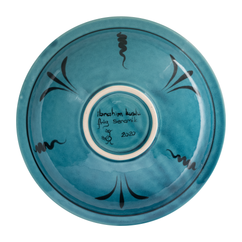 Beylikler Dönemi Balık Motifli Turkuaz Tabak (23cm)