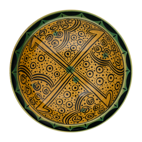 Selçuklu Figüratif Sarı Tabak (23cm)