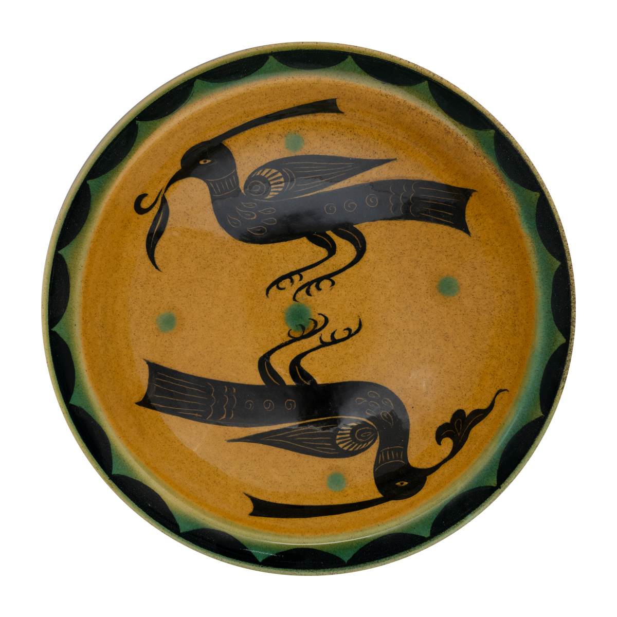 Selçuklu Tepeli Kuş Desenli Tabak (23cm)
