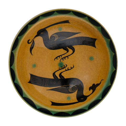 Selçuklu Tepeli Kuş Desenli Tabak (23cm)