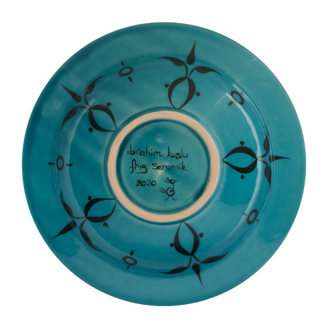 Selçuklu Kuş Desenli Turkuaz Tabak (19cm)
