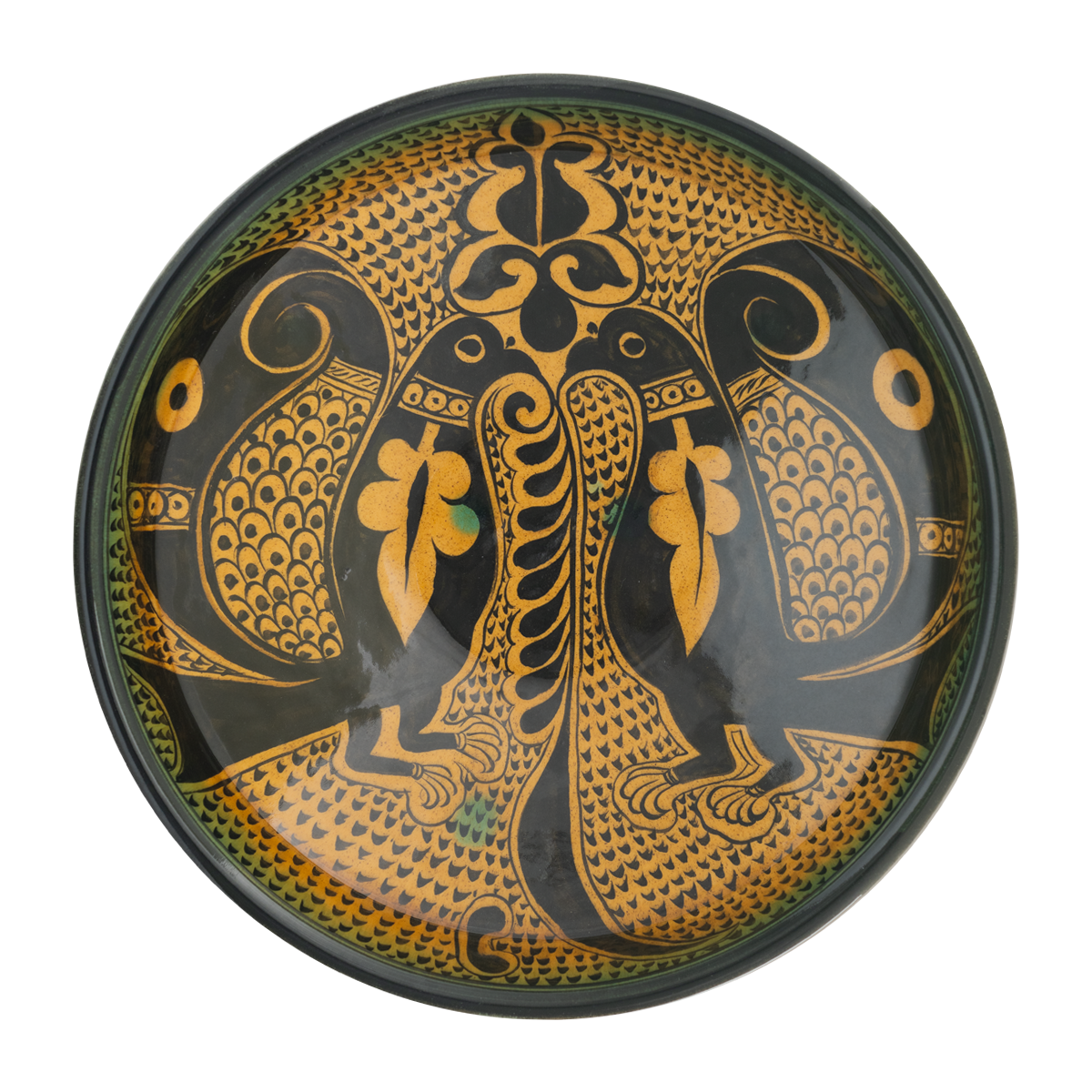 Selçuklu Stilize Tavus Kuşlu Kase (26cm)