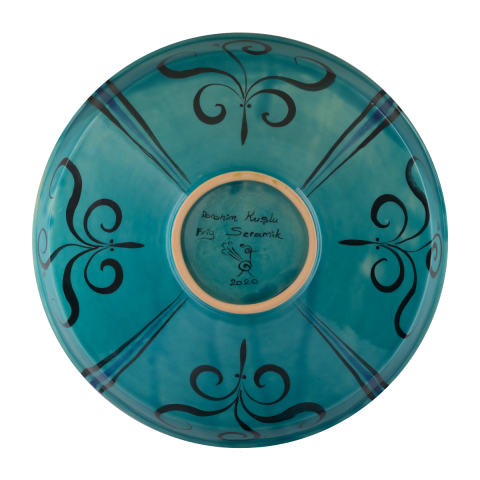 Selçuklu Ağaç Altında Oturan İki İnsan Figürlü Kase (26cm)