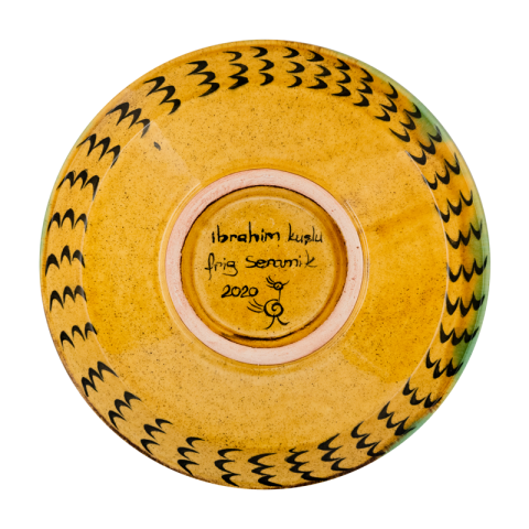 Selçuklu Stilize Kuş Desenli Kase (16cm)