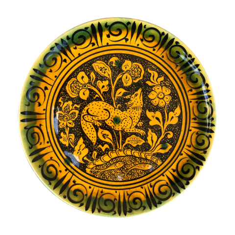 Selçuklu Stilize Doğa Motifli Düz Tabak (25cm)