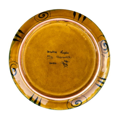 Selçuklu Stilize Doğa Motifli Düz Tabak (25cm)