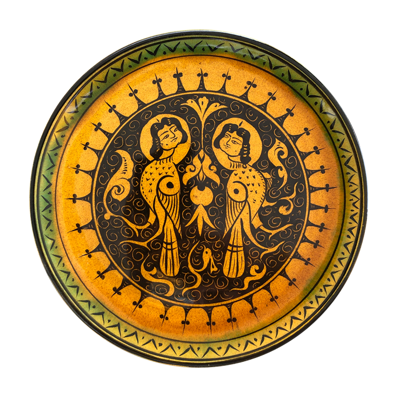 Harpi Motifli Selçuklu Düz Tabak (25cm)