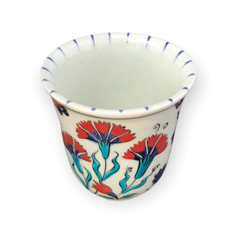 İznik Renkli Dönem Karanfil Desenli Bardak