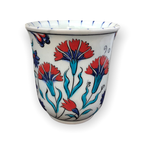 İznik Renkli Dönem Karanfil Desenli Bardak