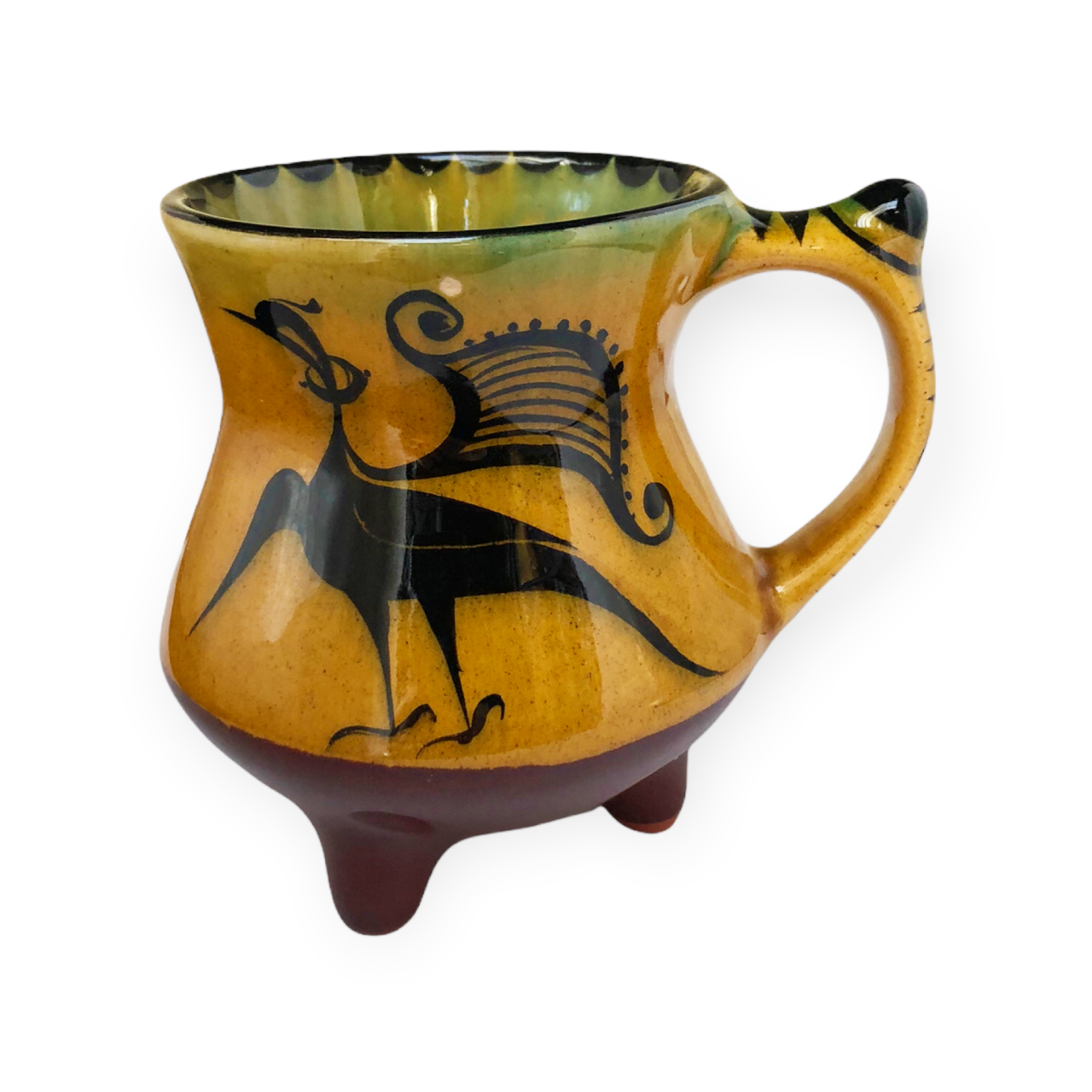 Selçuklu Stilize Kuş Desenli Bardak