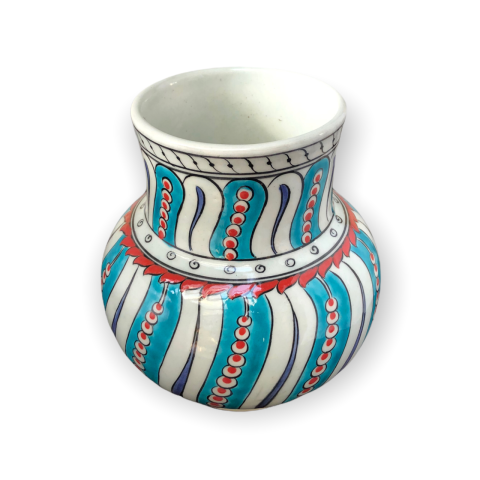 İznik Renkli Dönem Turkuaz Renkli Vazo