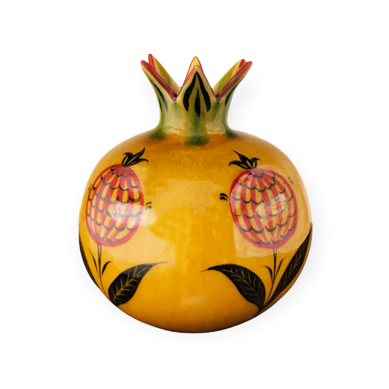 Selçuklu Nar ve Yaprak Desenli Dekoratif Nar Obje